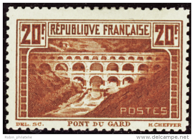 N° 262 B 20f Pont Du Gard Dentelé 11 Qualité: * Cote: 1250&nbsp; &euro; - Otros & Sin Clasificación