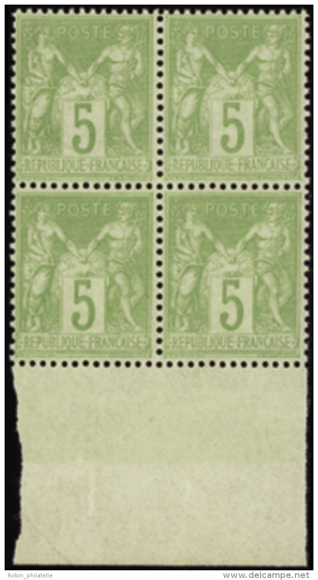 N° 102 5c Vert-jaune Bloc De 4 Bdf Qualité: ** Cote: 175&nbsp; &euro; - Other & Unclassified