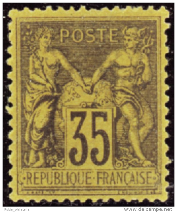 N° 93 35c Violet-noir Sur Jaune Qualité: * Cote: 800&nbsp; &euro; - Other & Unclassified