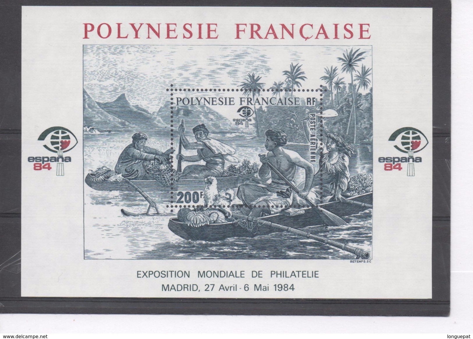 POLYNESIE Frse -  "Espana 84" Exposition Philatélique - Scène De La Vie Du Maori (gravure Ancienne) - - Blocchi & Foglietti