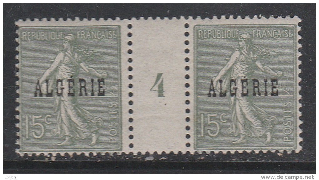 ALGERIE N° 10 15C VERT TYPE SEMEUSE LIGNEE MILLESIME 1924  NEUF SANS CHARNIERE - Unused Stamps