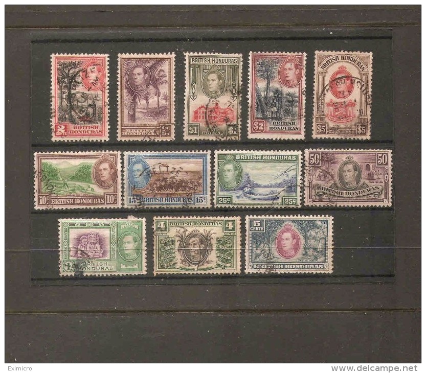 BRITISH HONDURAS 1938 SET SG 150/161 FINE USED Cat £120 - British Honduras (...-1970)