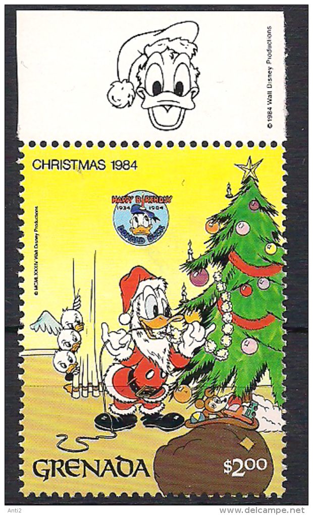 Grenada 1984 Disney -  Donald Duck - $2, MI 1340  MNH(**) - Grenada (1974-...)