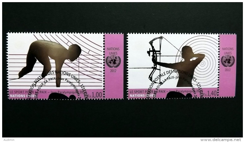 UNO-Genf 795/6 Oo/ESST, Paralympische Sommerspiele, London, Leichtathletik, Bogenschießen - Used Stamps