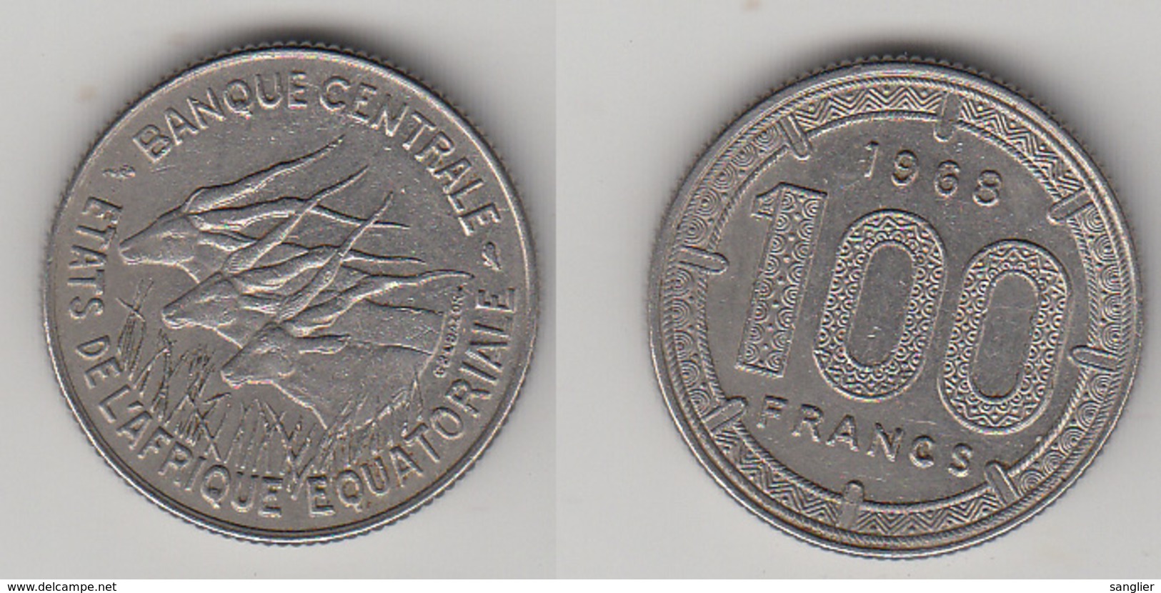 BANQUE CENTRALE - ETATS DE L'AFRIQUE EQUATORIALE  -  100 FRS 1968 - Centraal-Afrikaanse Republiek