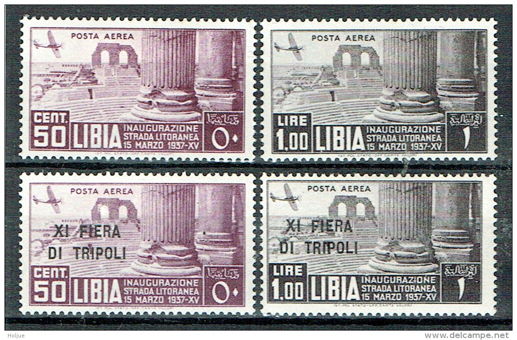 Italienisch-Libyen 1937 Flugpost Sassone A30-A33 MH - Libia