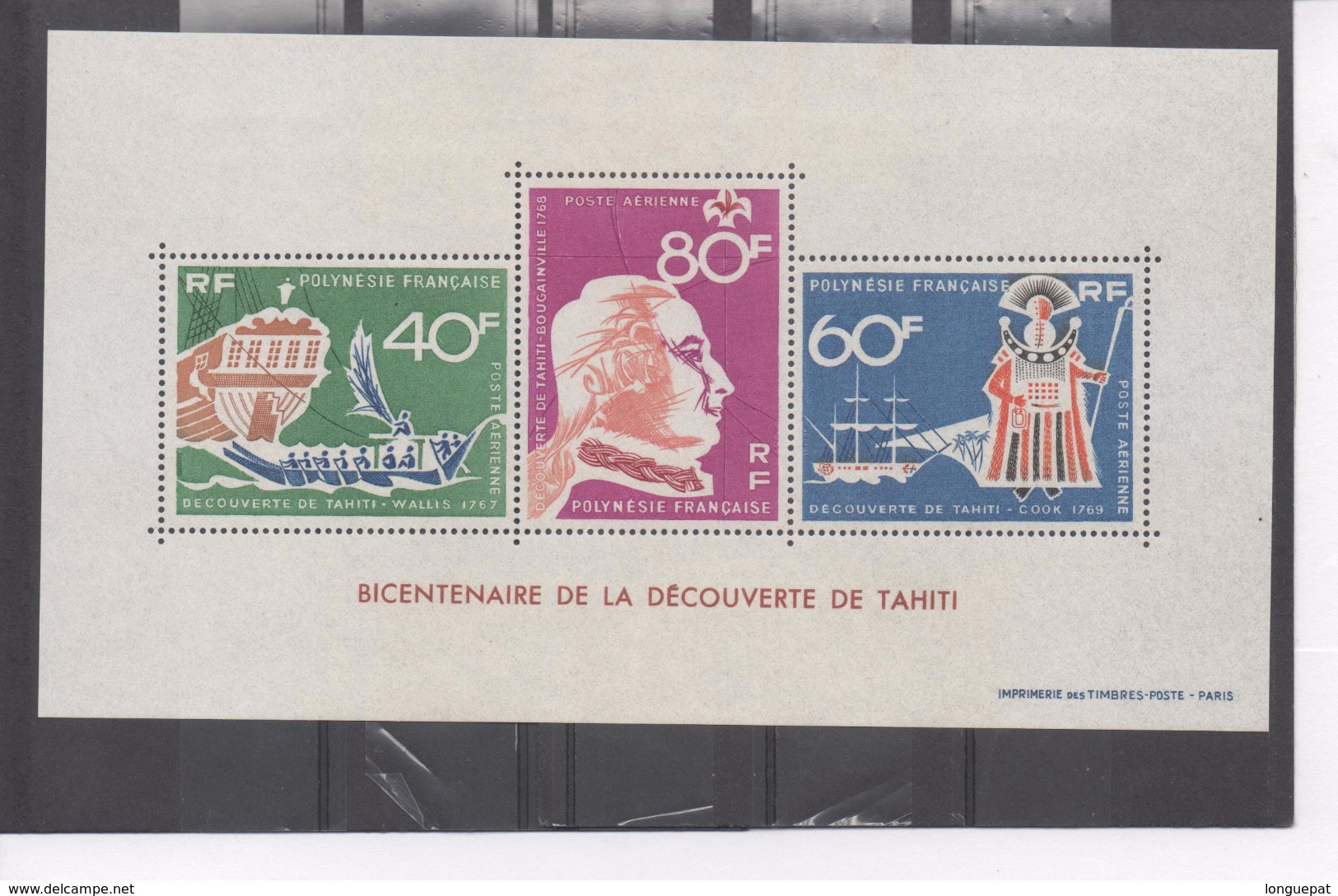 POLYNESIE Frse -  Découverte De Tahiti : 200ans-Wallis (1767), Cook (1769), Bougainville (1768) - Blocks & Sheetlets