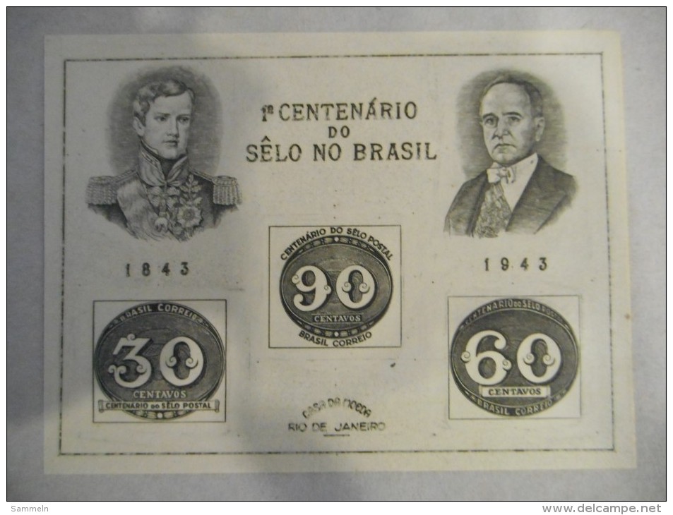 Y306 Brasilien Block 6 Souv Sheet, Wie Verausgabt OG, 100 Jahre Brasilianische Briefmarken, Brasilian Stamps - Blocs-feuillets