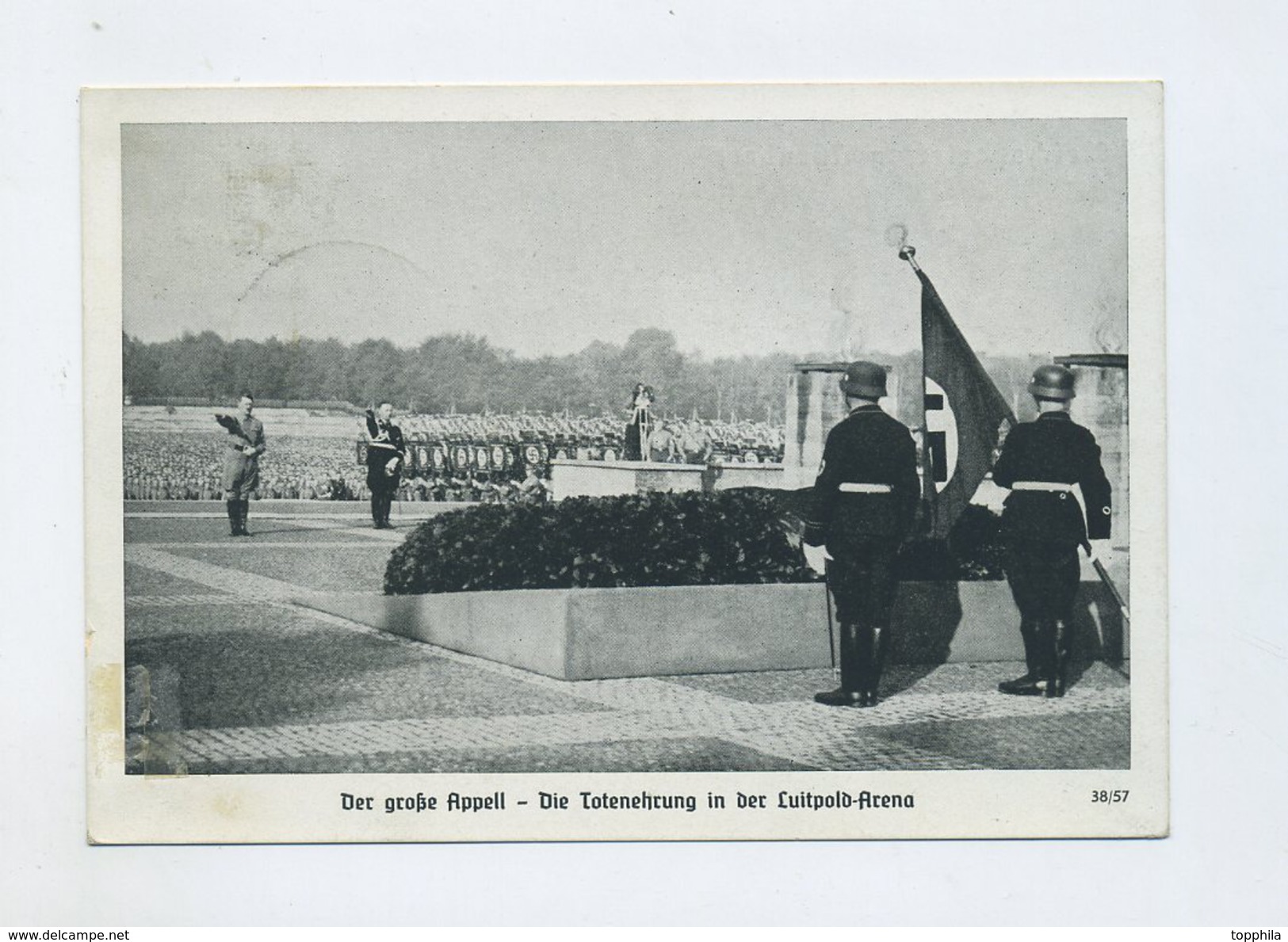 1938 3. Reich  Sudetenland Propagandakarte Photo Hoffmann Reichsparteitag Nürnberg  Totenehrung Luitpold Arena - Briefe U. Dokumente