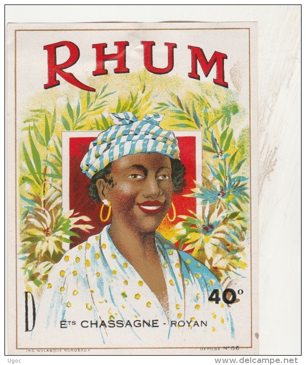 - ETIQUETTE DE RHUM - CHASSAGNE à ROYAN   - 014 - Rhum