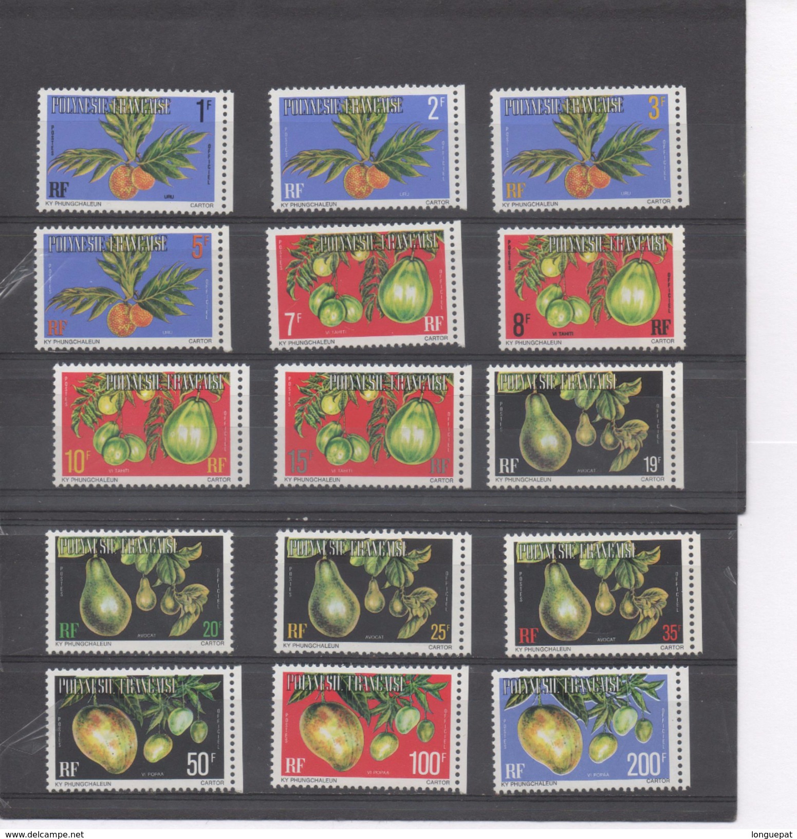 POLYNESIE Frse -  Flore - Fruits : "Uru", "Vi Tahiti", "Avocat", "Vi Popaa" - Oficiales