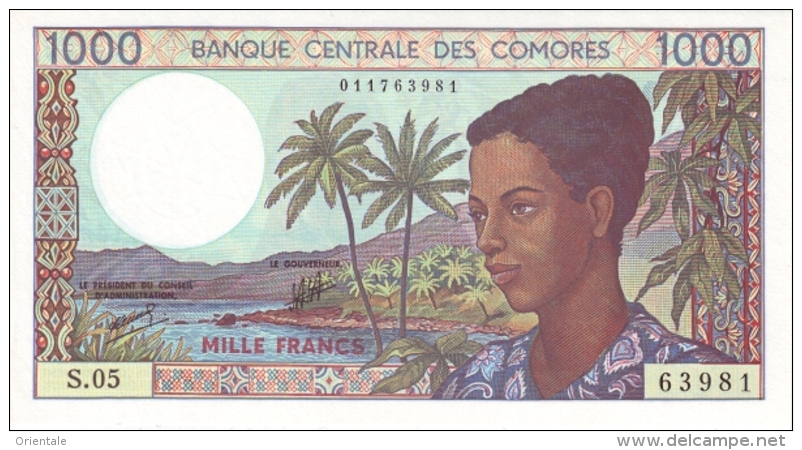 COMOROS P. 11b 1000 F 1994 UNC (s. 8) - Comores