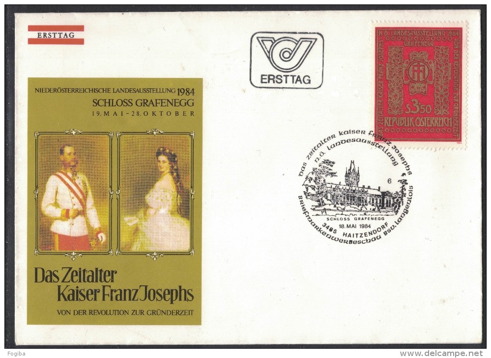 JP178    Austria,  Österreich FDC 1984 Haitzendorf - Zeitalter Kaiser Franz-Joseph, Schloss Grafenegg - FDC