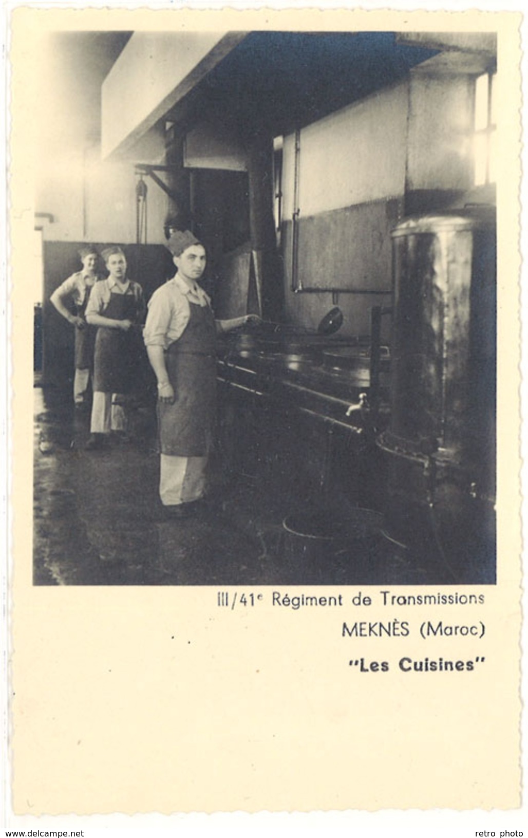 Cpa Maroc, Meknès - 41e Régiment De Transmissions - Les Cuisines   ((S.996)) - Meknès