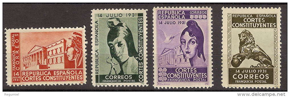 España Franquicia 19/22 (*) Cortes Constituyentes. Republica 1931. Sin Goma - Portofreiheit