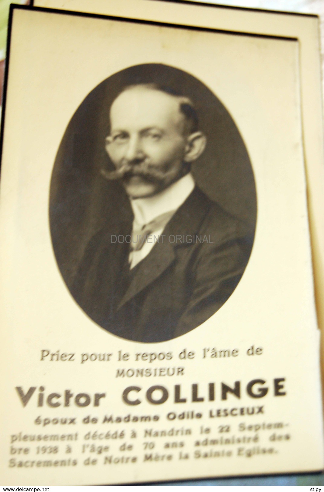 Victor Collinge / Odile Lesceux + Nandrin 22-9-1938 - Nandrin