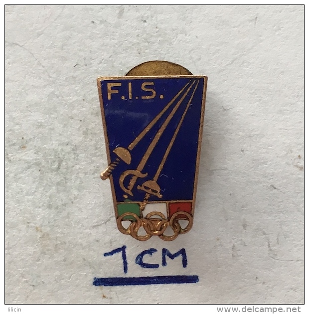 Badge (Pin) ZN004036 - Federazione Italiana Scherma (Italian Fencing Federation) FIS - Fencing