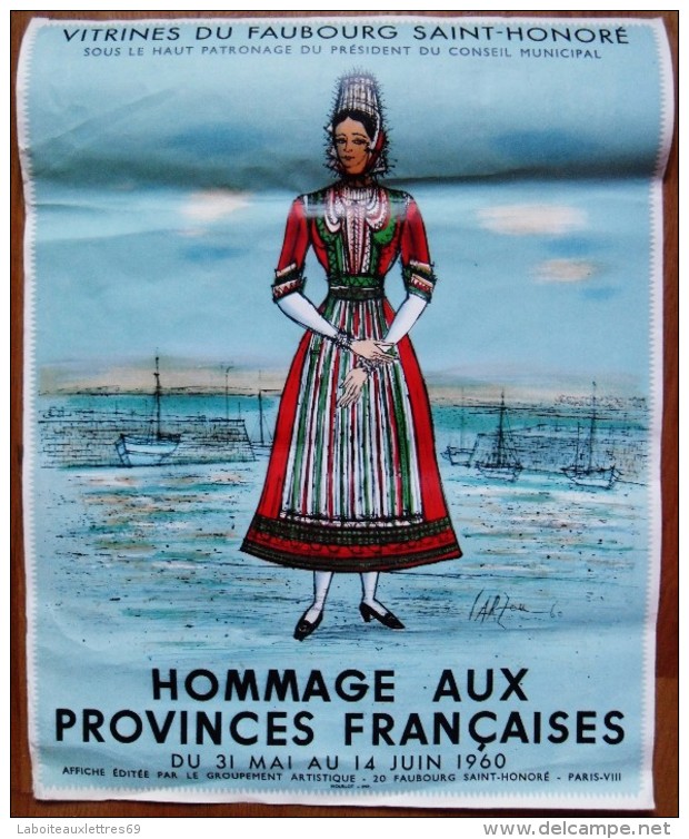 AFFICHE CARZOU 60 - HOMMAGE AUX PROVINCES FRANCAISES - 31 MAI-14 JUIN 1960 - Affiches