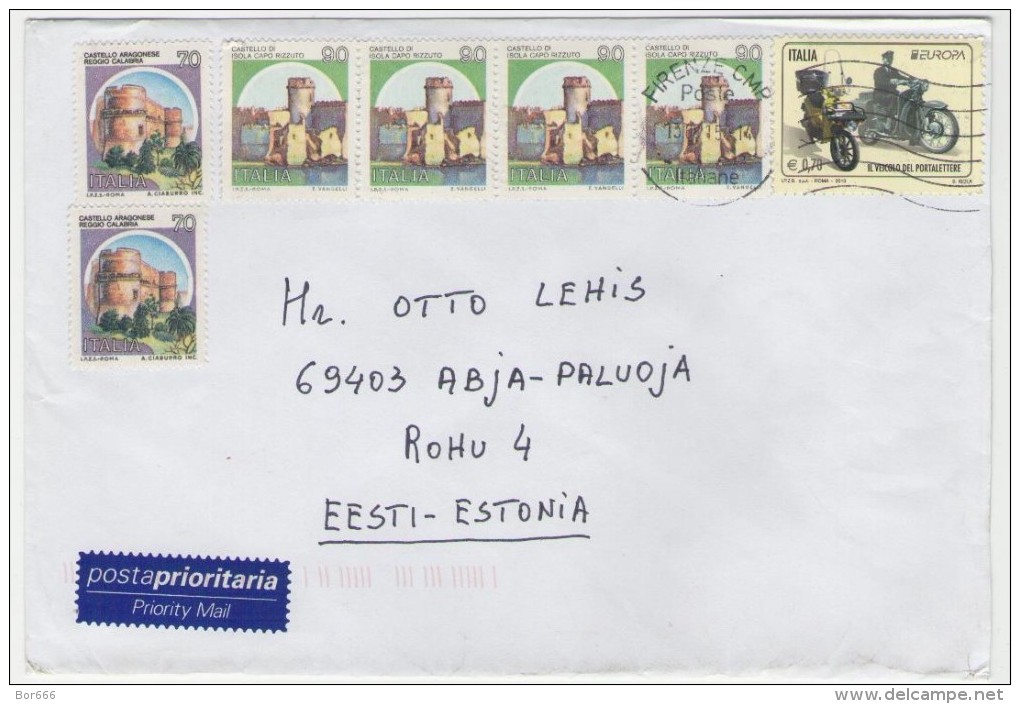 GOOD ITALY Postal Cover To ESTONIA 2015 - Good Stamped: Castle ; Europa - 2011-20: Used