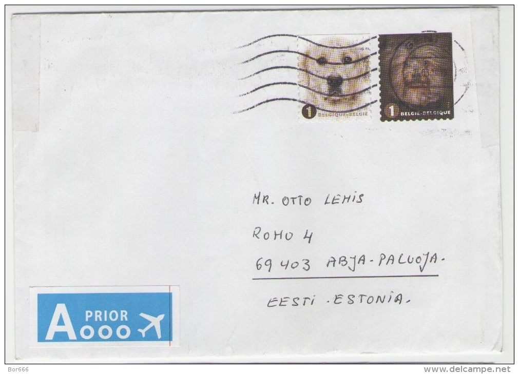 GOOD BELGIUM Postal Cover To ESTONIA 2014 - Good Stamped: Dogs - Covers & Documents