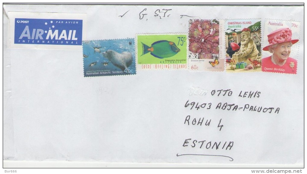 GOOD AUSTRALIA Postal Cover To ESTONIA 2016 - Good Stamped: Queen ; Santa Claus ; Sea Life - Covers & Documents