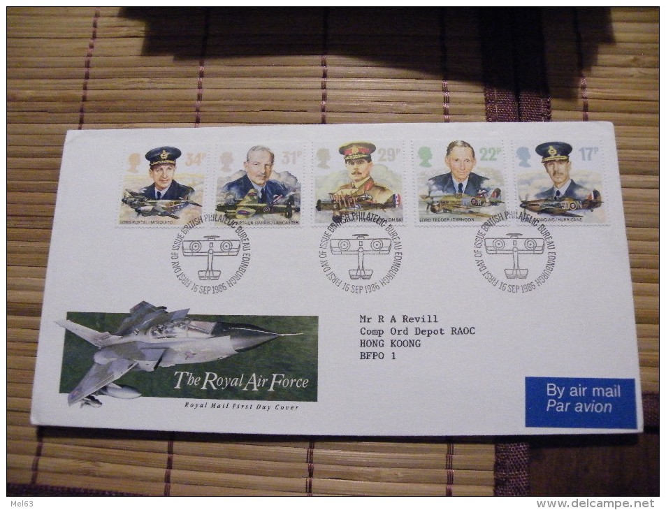 A406.FDC.  Premier Jour.Royaume-Uni. THE ROYAL AIR FORCE... BUREAU EDINBURGH 1986 - Non Classificati