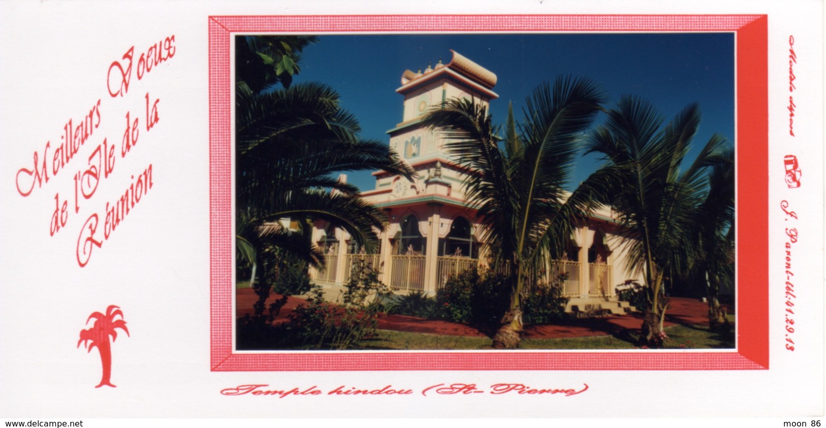 974 -  ILE DE LA REUNION - Carte Postale Illustrée - TEMPLE RELIGIEUX  INDOU A SAINT PIERRE - Saint Pierre