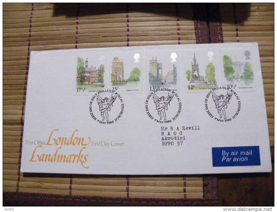 A406.FDC.  Premier Jour.Royaume-Uni. LONDON LANDMARKS... BUREAU EDINBURGH 1980 - Ohne Zuordnung