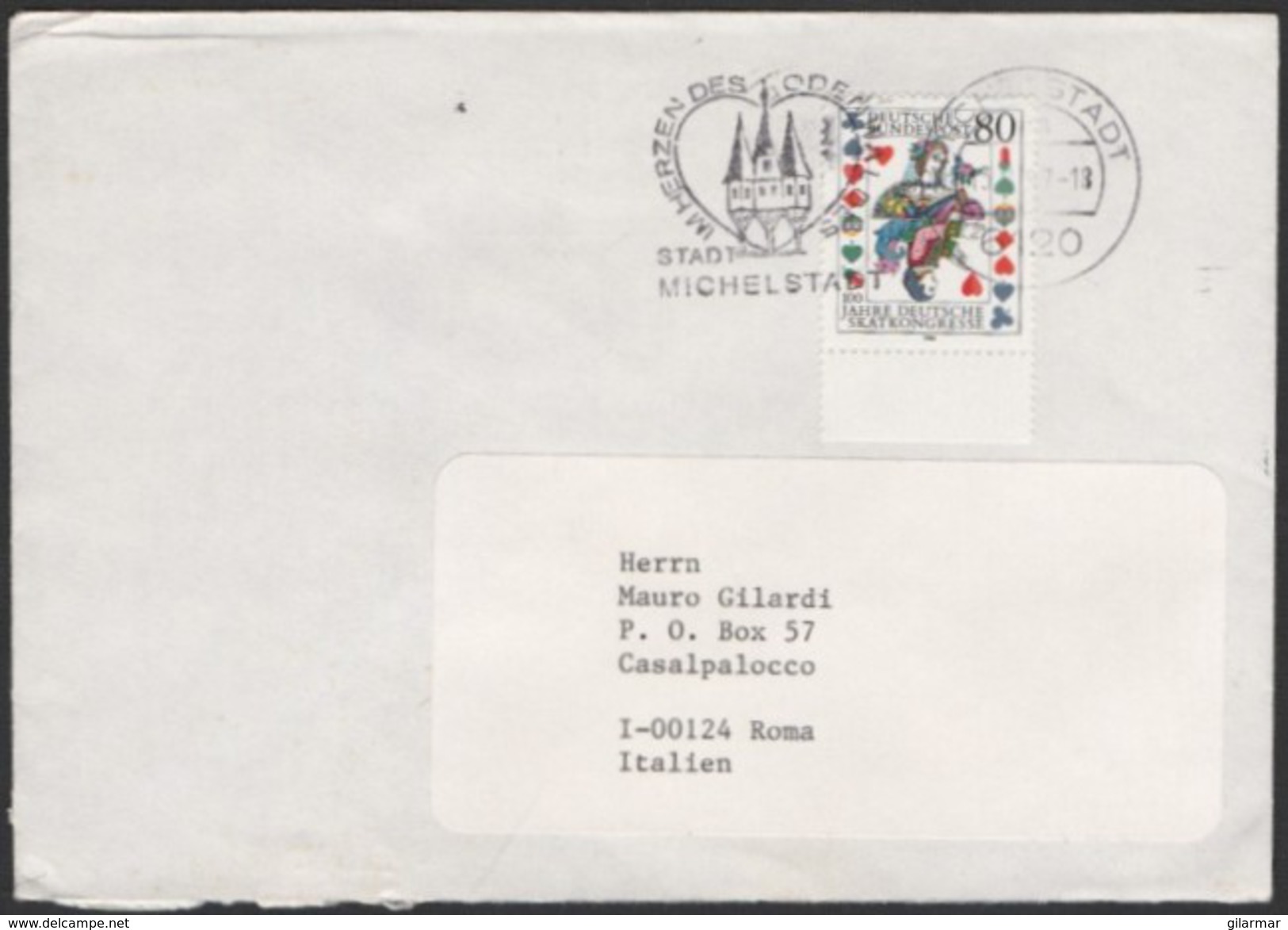 TOWERS - GERMANY MICHELSTADT 1987 - MAILED ENVELOPE - IN THE HEART OF THE ODENWALD - CITY OF MICHELSTADT - Inverno1972: Sapporo