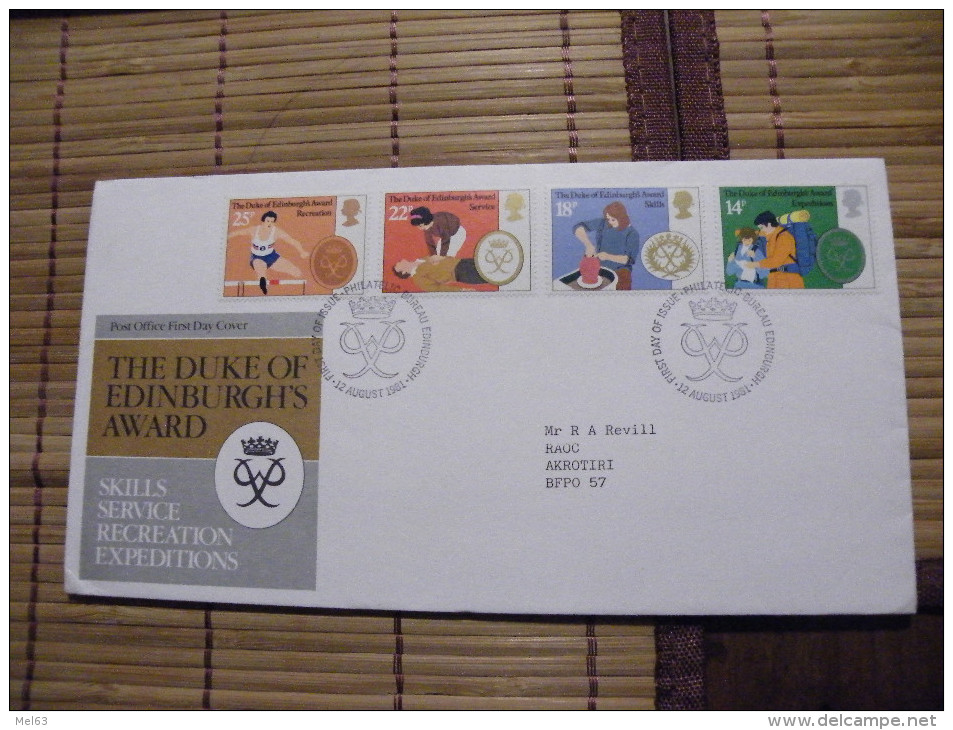 A406.FDC.  Premier Jour.Royaume-Uni. 80 THE DUKE OF EDINBURGH'S AWARD.. BUREAU EDINBURGH 1981 - Non Classés