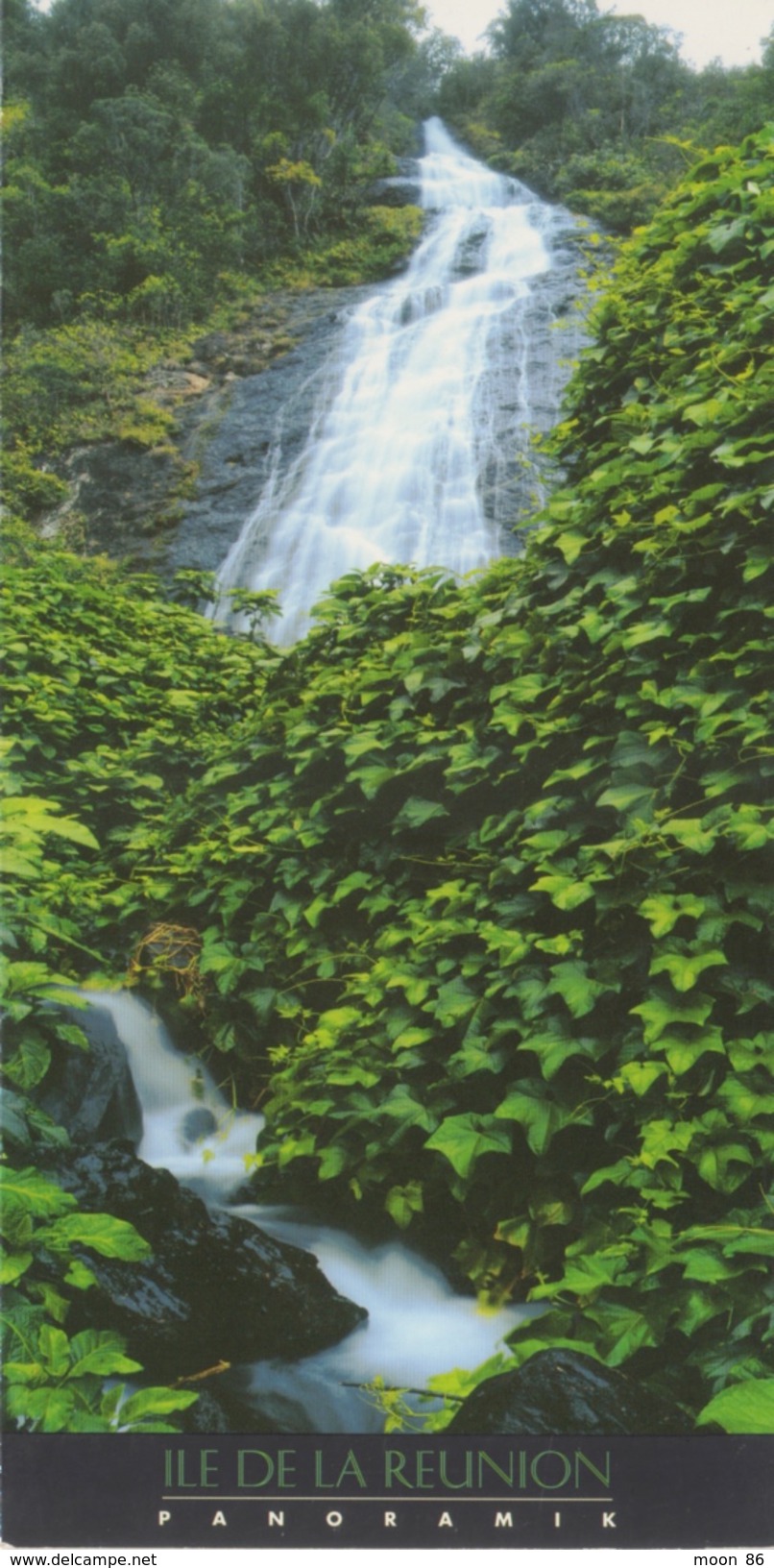 974 -  ILE DE LA REUNION - Carte Postale Illustrée -  CASCADE VOILE DE LA MARIEE  A SALAZIE - Autres & Non Classés