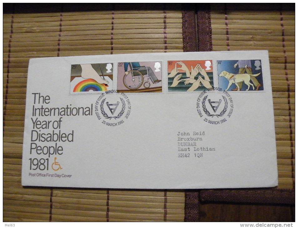 A406.FDC.  Premier Jour.Royaume-Uni. THE INTERNATIONAL YEAR OF DISABLED PEOPLE 1981.. WINDSOR 1981 - Non Classificati