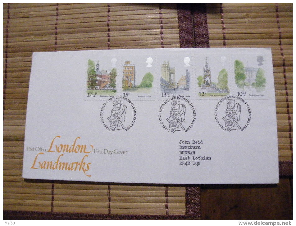 A406.FDC.  Premier Jour.Royaume-Uni. LONDON LANDMARKS.. KINGSTON UPON-THAMES. 1980 - Ohne Zuordnung