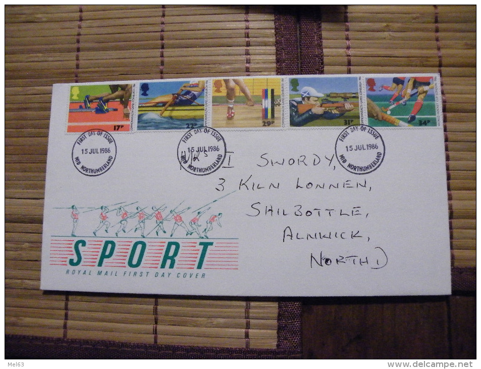 A406.FDC.  Premier Jour.Royaume-Uni. SPORT.. MID NORTHUMBERLAND 1986 - Unclassified