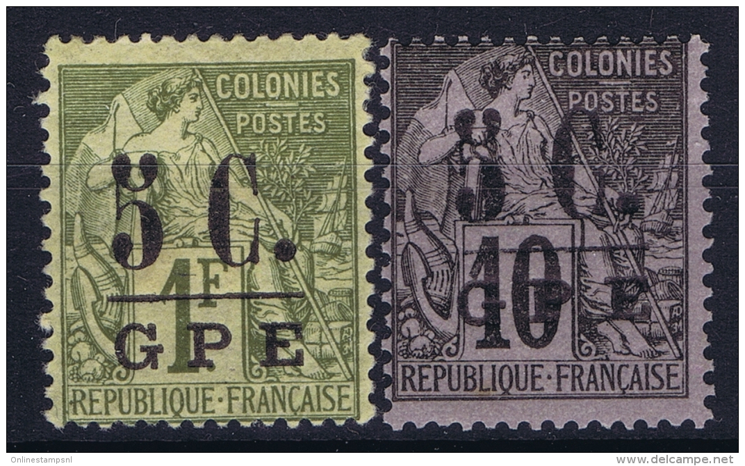 Guadeloupe Yv Nr  10 + 11  MH/* Falz/ Charniere  1890 - Ungebraucht