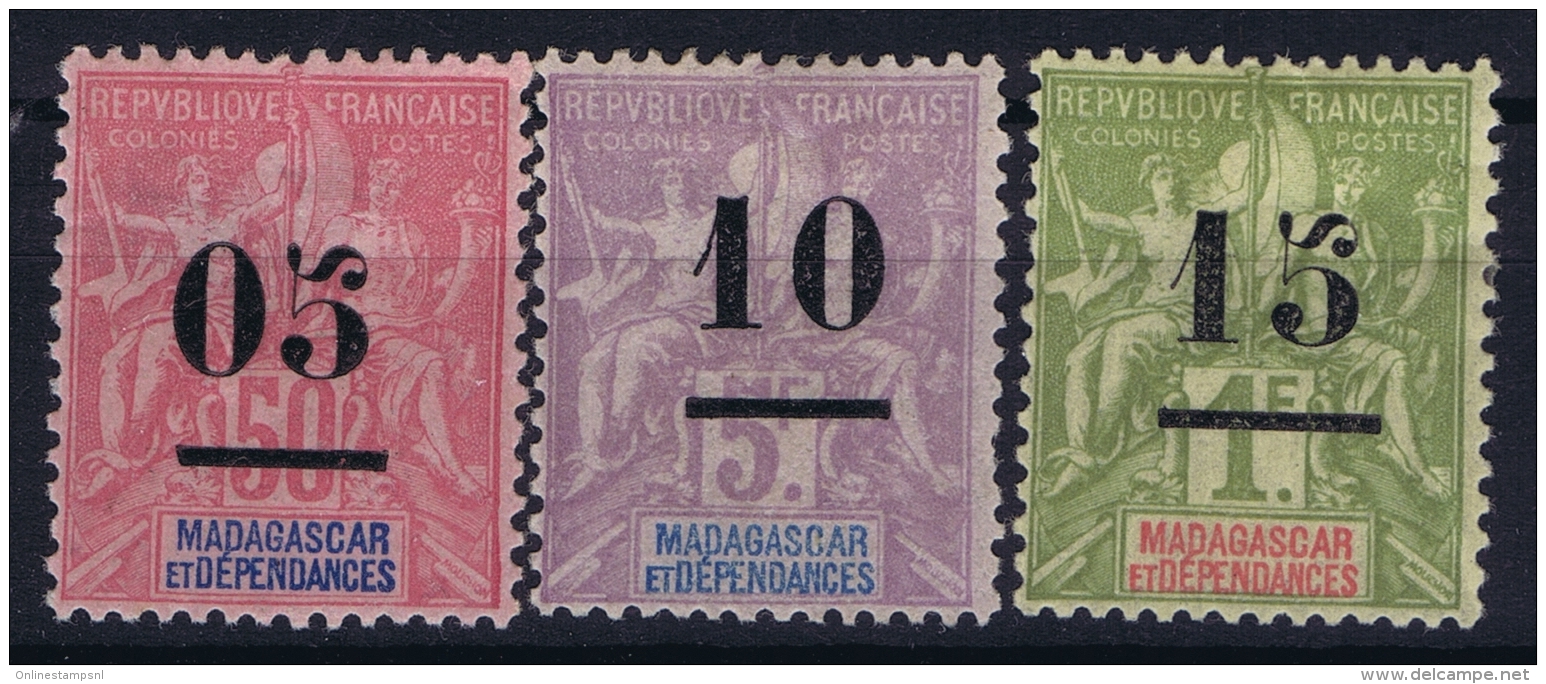 Madagascar: Yv Nr 48 - 50    MH/* Falz/ Charniere  1902 Nr 50 Has A Fold - Ongebruikt