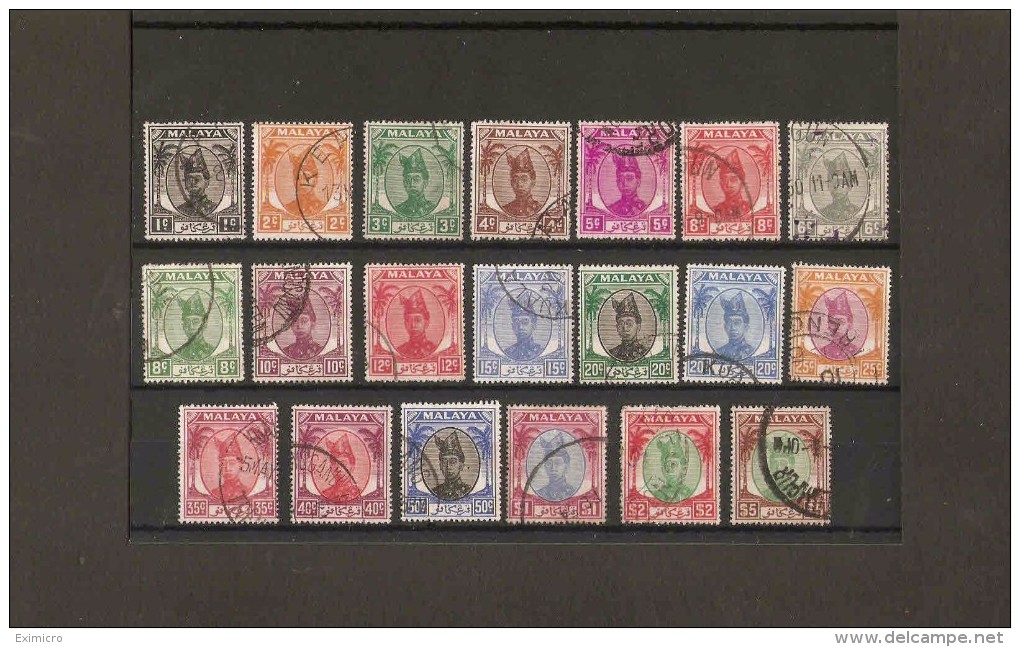 MALAYA TRENGGANU 1949 - 1952 SET OF 20 STAMPS SG 67/87 FINE USED Cat £180 - Trengganu