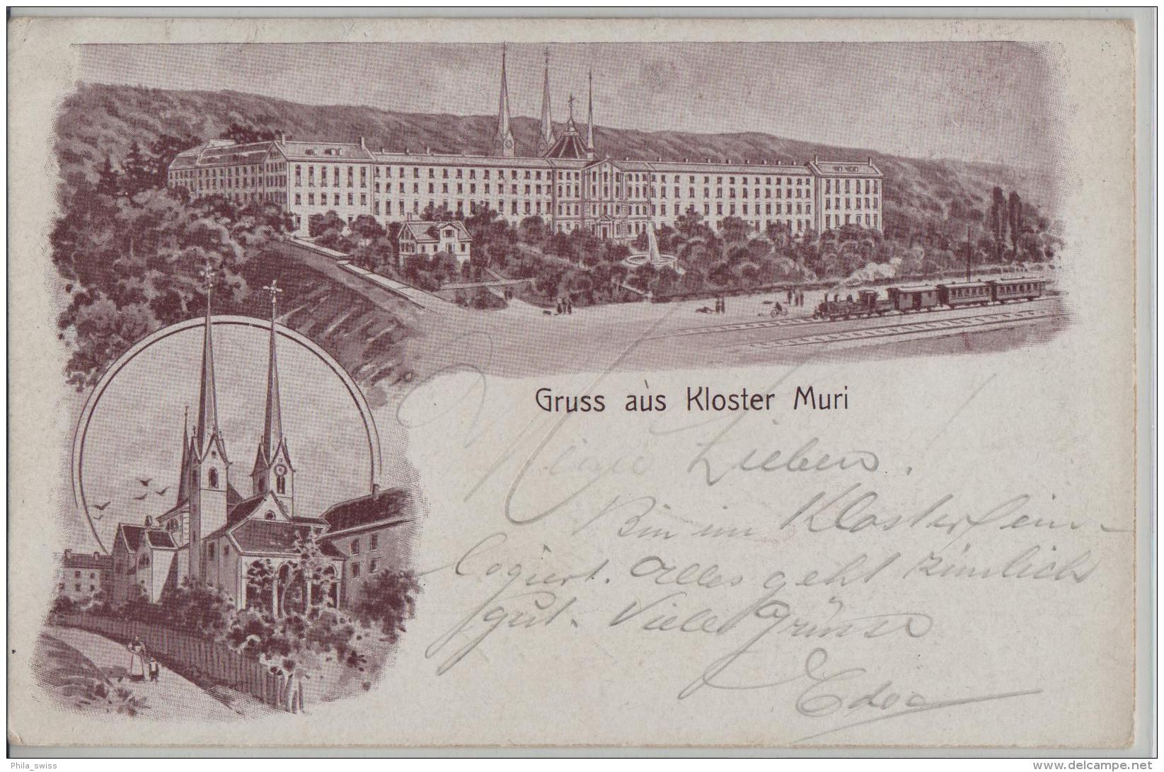 Gruss Aus Kloster Muri Mit Bahnhof - NachDagmersellen - Muri