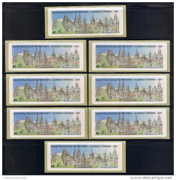 7 ATMs, LISA2, Clermont-Ferrant,2004, 0.01, 0.45/E 0.45/LETTRE 0.75/P 0.50/C 4.00/J+2 D 4.00/J+2 N 4.80€.Salon De Print. - 1999-2009 Vignettes Illustrées