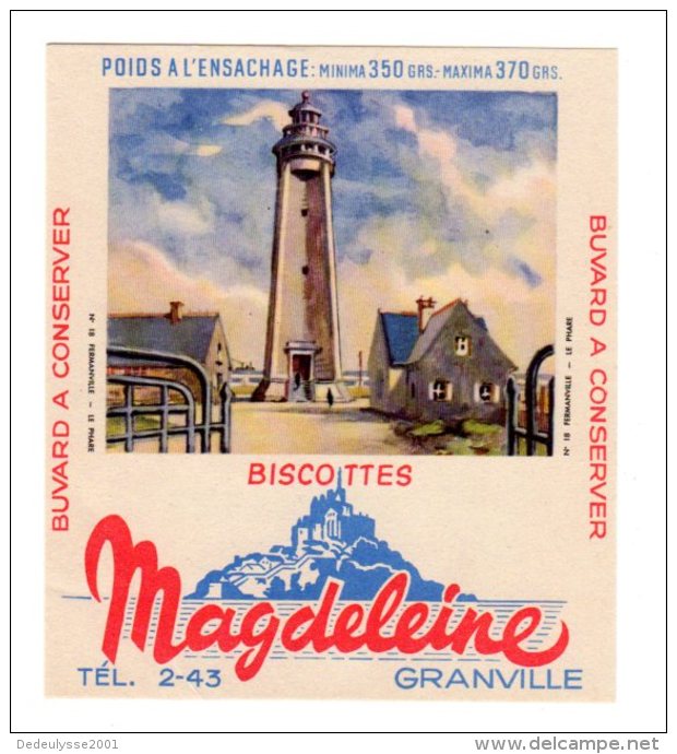 Nov16    78052     Buvard   Biscottes Magdeleine   N° 18  Fermanville   Le Phare - Zwieback