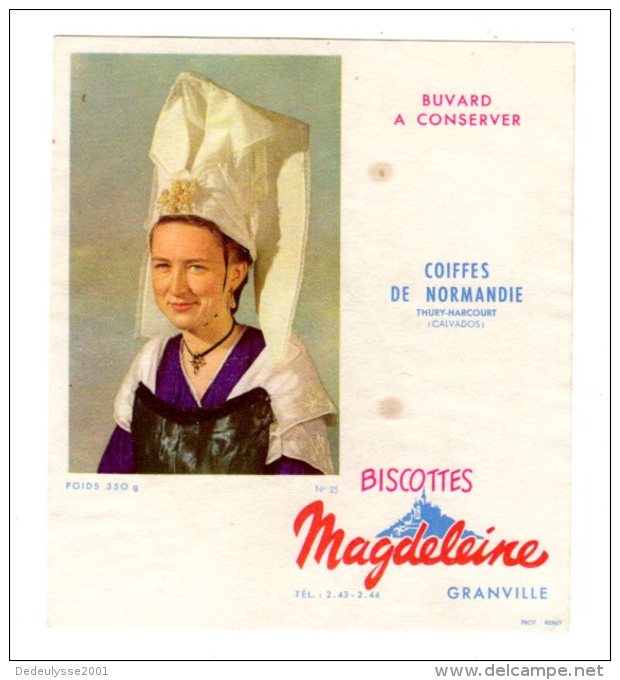 Nov16    78050     Buvard   Biscottes Magdeleine   N° 25   Coiffe De Normandie   Thury Harcourt - Biscottes