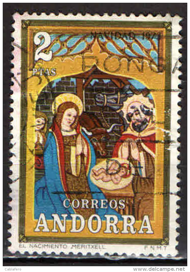 ANDORRA SPAGNOLA - 1973 - NATALE - USATO - Used Stamps