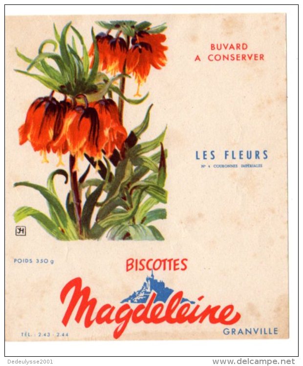 Nov16    78045     Buvard   Biscottes Magdeleine   N°4   Les Fleurs - Biscottes