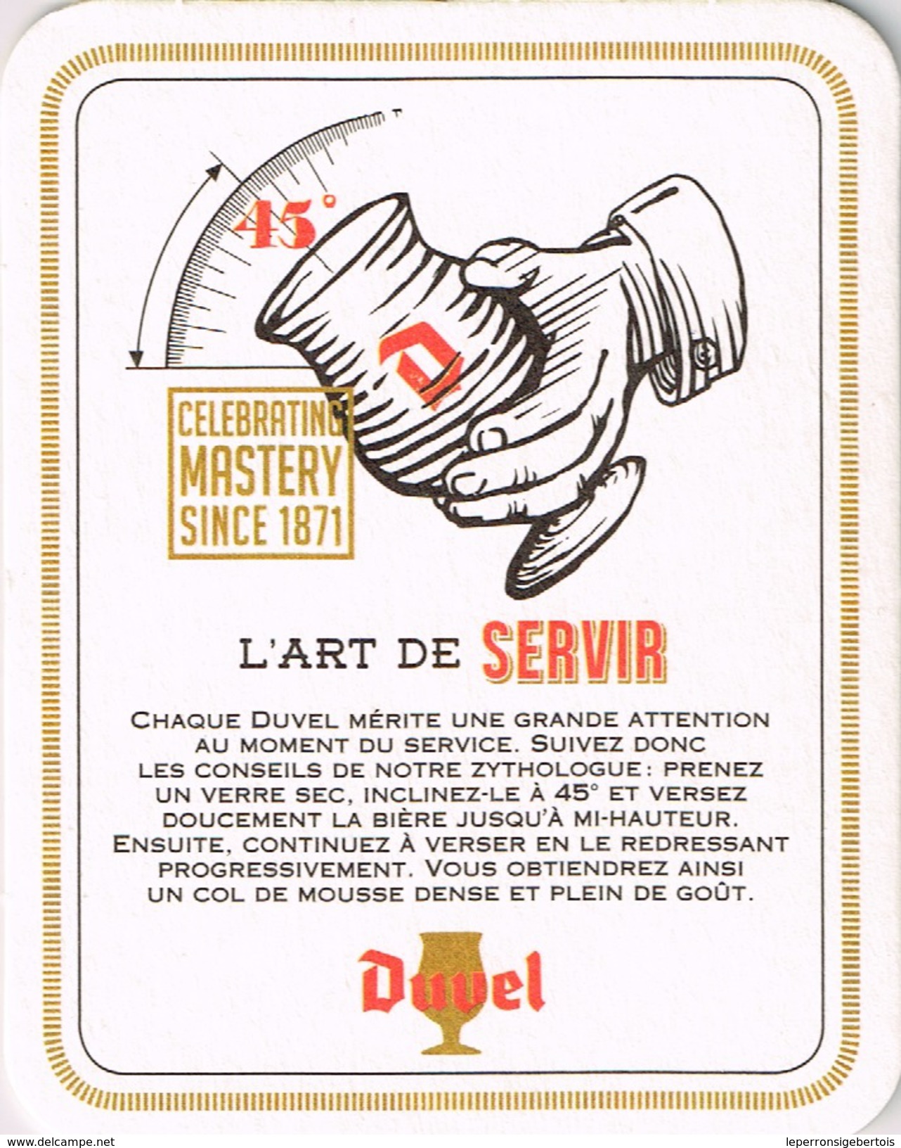 Sous-bock - Duvel - L'art De Servir - Bierviltjes