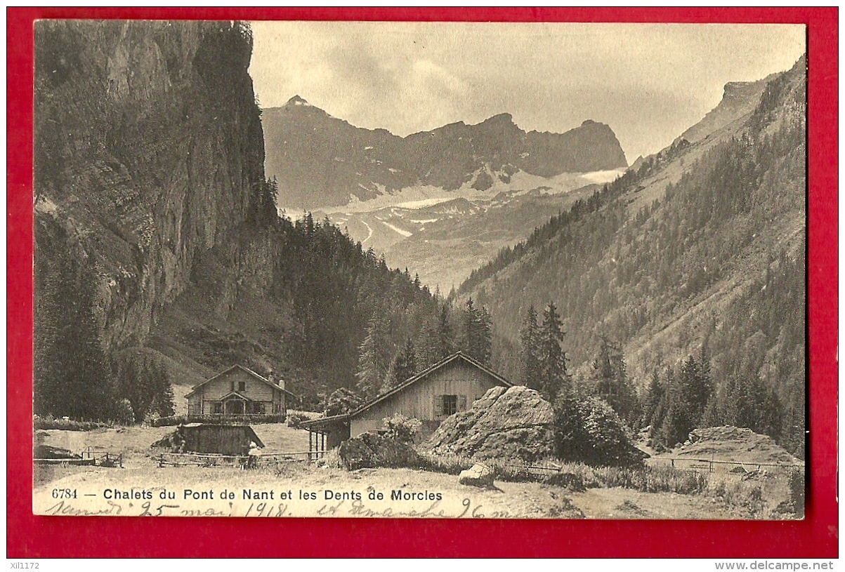 FJB-16  Chalets Du Pont De Nant Et Dents De Morcles.  Cachet 1918 - Morcles