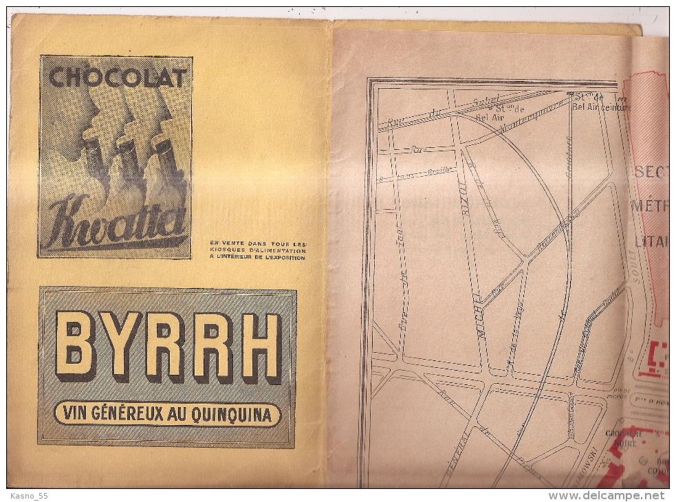 Plan Officiel Complet Et Numéroté De L' Exposition Coloniale International De Paris 1931 . Pub BYRRH . - Collections