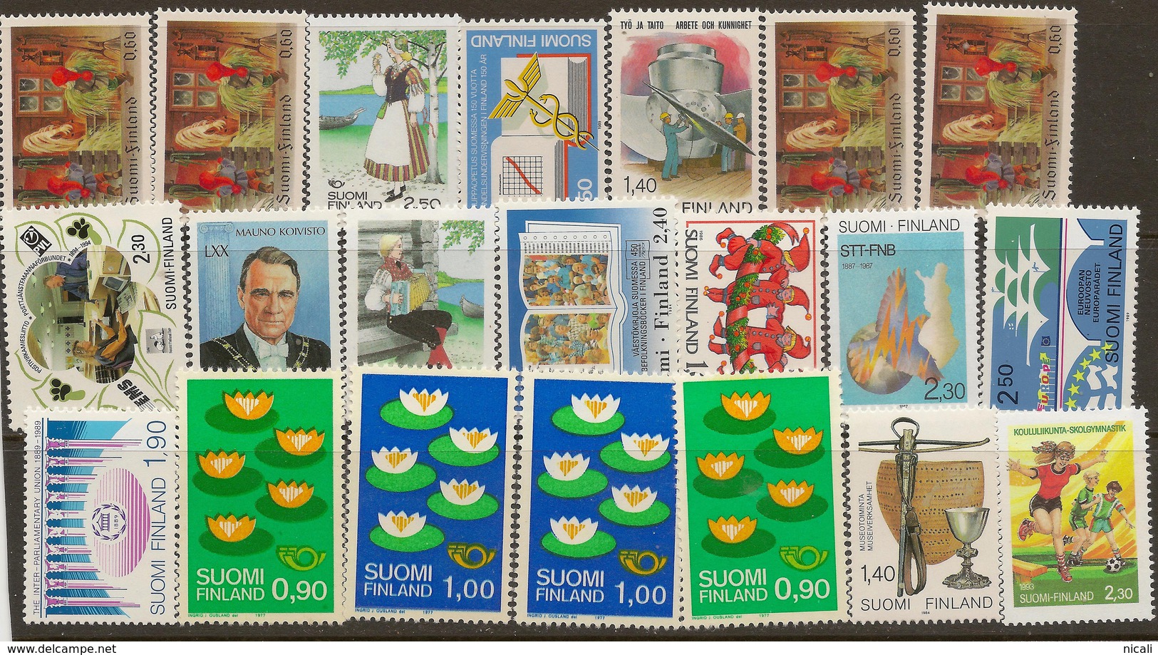 FINLAND 1977-94 21 Stamps UNHM #XE111 - Sammlungen