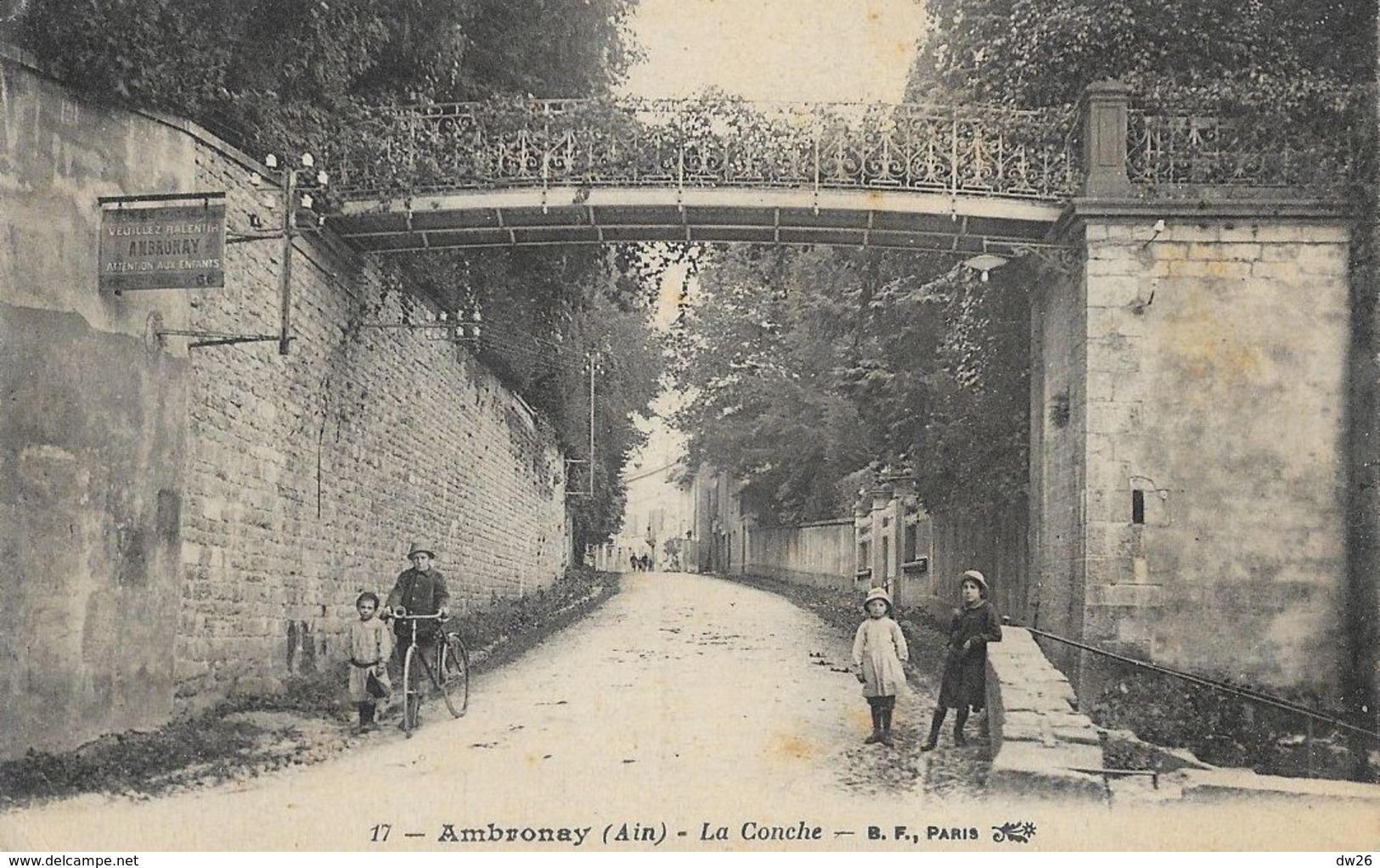 Ambronay (Ain) - La Conche - Animation: Enfants Et Plaque D'Agglomération - Edition B.F. Paris, Carte Non Circulée - Non Classés