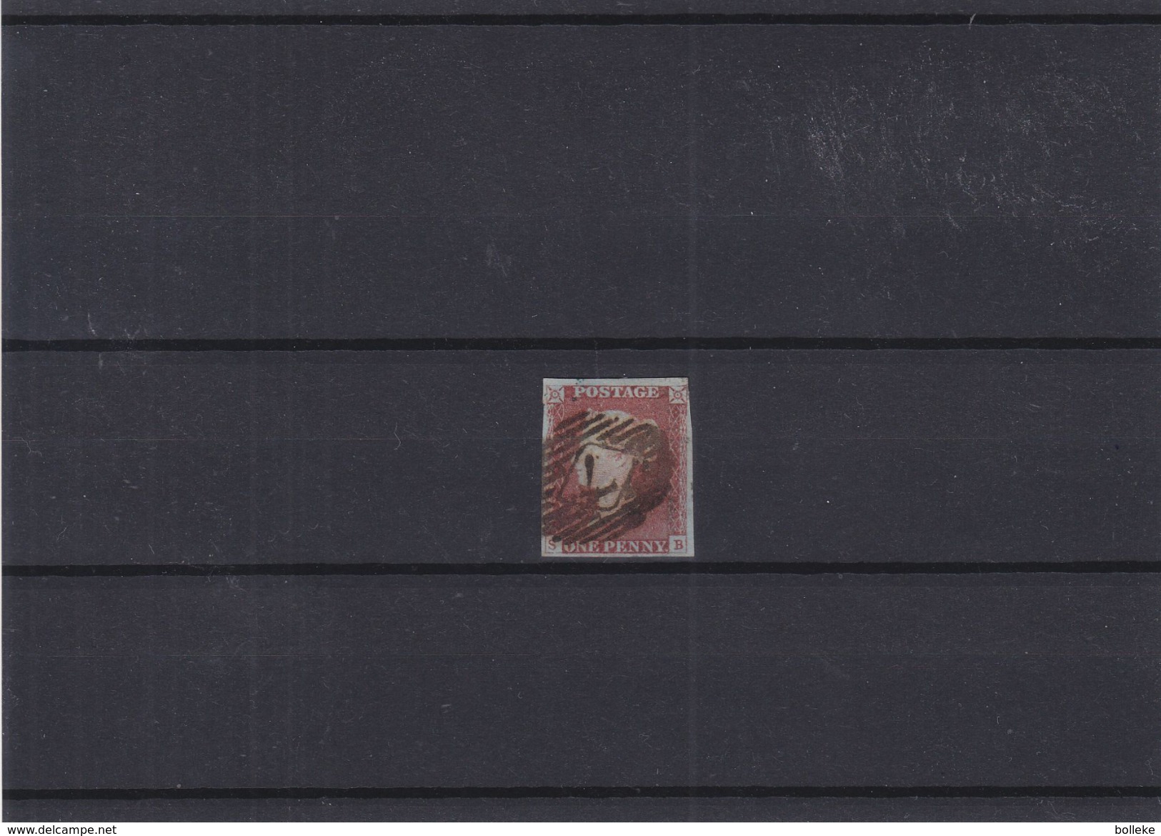 Grande Bretagne - Yvert 3 Oblitéré - 4 Marges - Cachet N° 7 - Valeur 30 Euros - Used Stamps