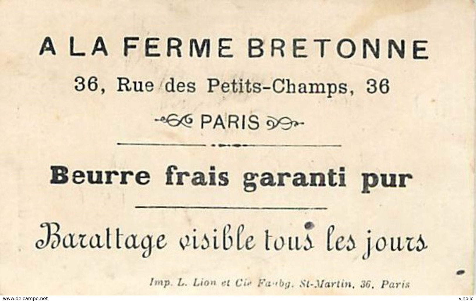 PIE-16-P - 2636 :  A LA FERME BRETONNE. BEURRE FRAIS. PARIS.  AMATEUR D ART - Autres & Non Classés